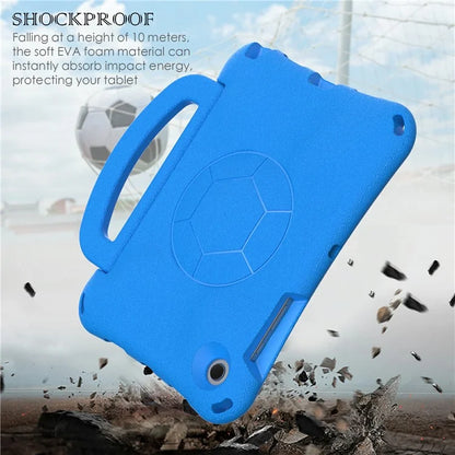 For Samsung Galaxy Tab A8 10.5 (2021) / (2022) EVA Case Soccer Pattern Handle Kickstand Shoulder Strap Cover