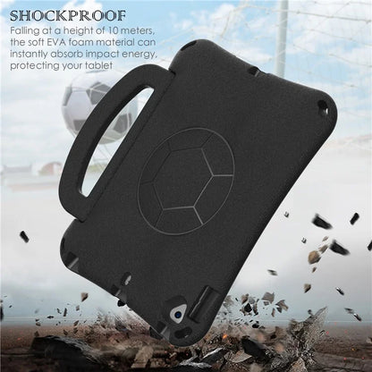 For iPad Air (2013) / Air 2 / iPad 9.7-inch (2017) / (2018) Soccer Pattern Case EVA Protective Handle Tablet Cover