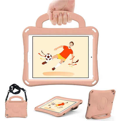 For iPad Air (2013) / Air 2 / iPad 9.7-inch (2017) / (2018) Soccer Pattern Case EVA Protective Handle Tablet Cover