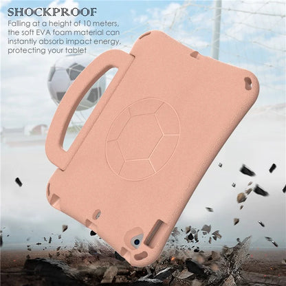 For iPad Air (2013) / Air 2 / iPad 9.7-inch (2017) / (2018) Soccer Pattern Case EVA Protective Handle Tablet Cover
