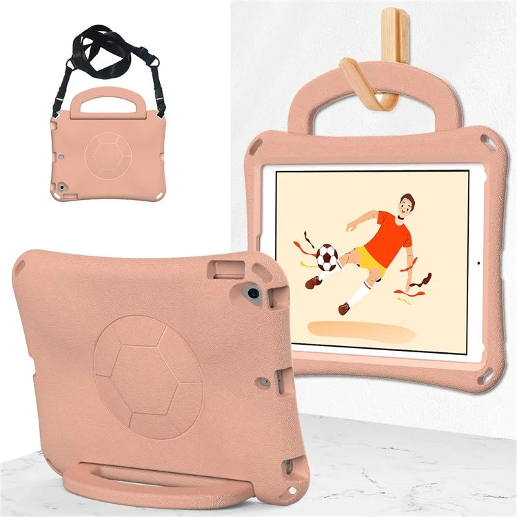 For iPad Air (2013) / Air 2 / iPad 9.7-inch (2017) / (2018) Soccer Pattern Case EVA Protective Handle Tablet Cover