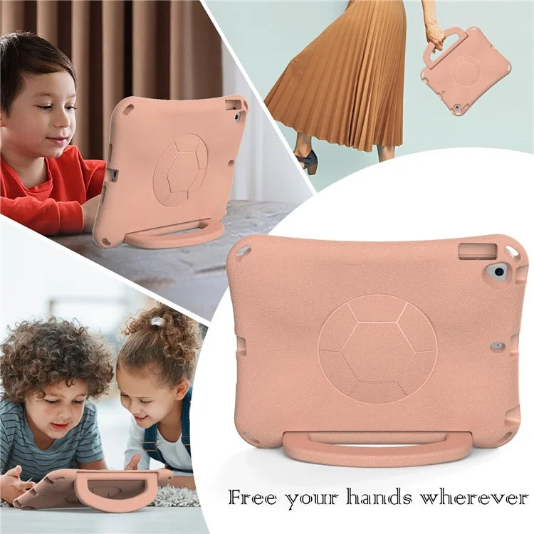 For iPad Air (2013) / Air 2 / iPad 9.7-inch (2017) / (2018) Soccer Pattern Case EVA Protective Handle Tablet Cover