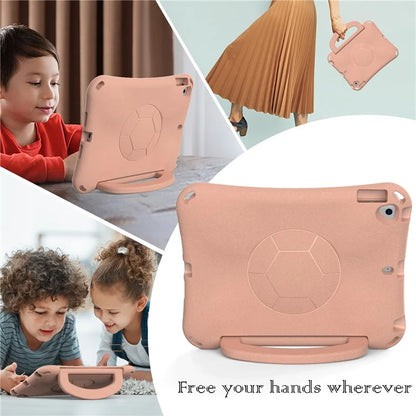 For iPad Air (2013) / Air 2 / iPad 9.7-inch (2017) / (2018) Soccer Pattern Case EVA Protective Handle Tablet Cover
