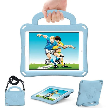 For iPad Air (2013) / Air 2 / iPad 9.7-inch (2017) / (2018) Soccer Pattern Case EVA Protective Handle Tablet Cover