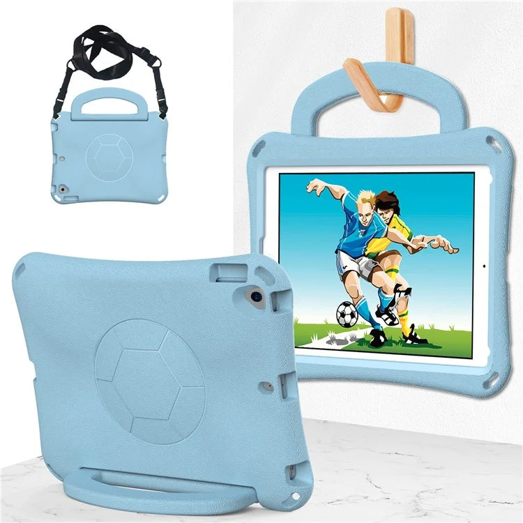 For iPad Air (2013) / Air 2 / iPad 9.7-inch (2017) / (2018) Soccer Pattern Case EVA Protective Handle Tablet Cover