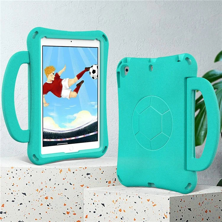 For iPad Air (2013) / Air 2 / iPad 9.7-inch (2017) / (2018) Soccer Pattern Case EVA Protective Handle Tablet Cover