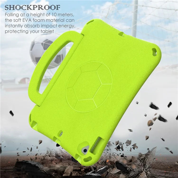 For iPad Air (2013) / Air 2 / iPad 9.7-inch (2017) / (2018) Soccer Pattern Case EVA Protective Handle Tablet Cover