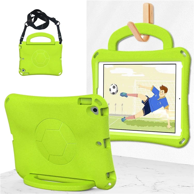 For iPad Air (2013) / Air 2 / iPad 9.7-inch (2017) / (2018) Soccer Pattern Case EVA Protective Handle Tablet Cover