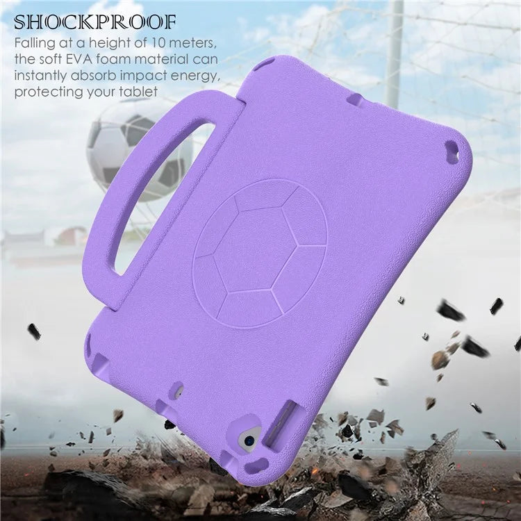 For iPad Air (2013) / Air 2 / iPad 9.7-inch (2017) / (2018) Soccer Pattern Case EVA Protective Handle Tablet Cover