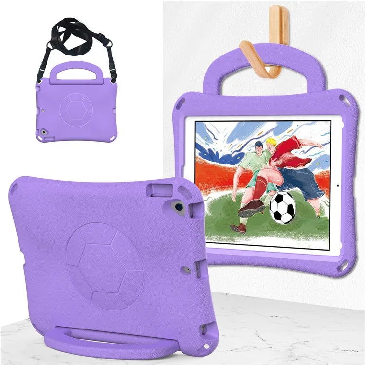 For iPad Air (2013) / Air 2 / iPad 9.7-inch (2017) / (2018) Soccer Pattern Case EVA Protective Handle Tablet Cover