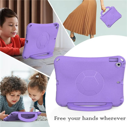 For iPad Air (2013) / Air 2 / iPad 9.7-inch (2017) / (2018) Soccer Pattern Case EVA Protective Handle Tablet Cover