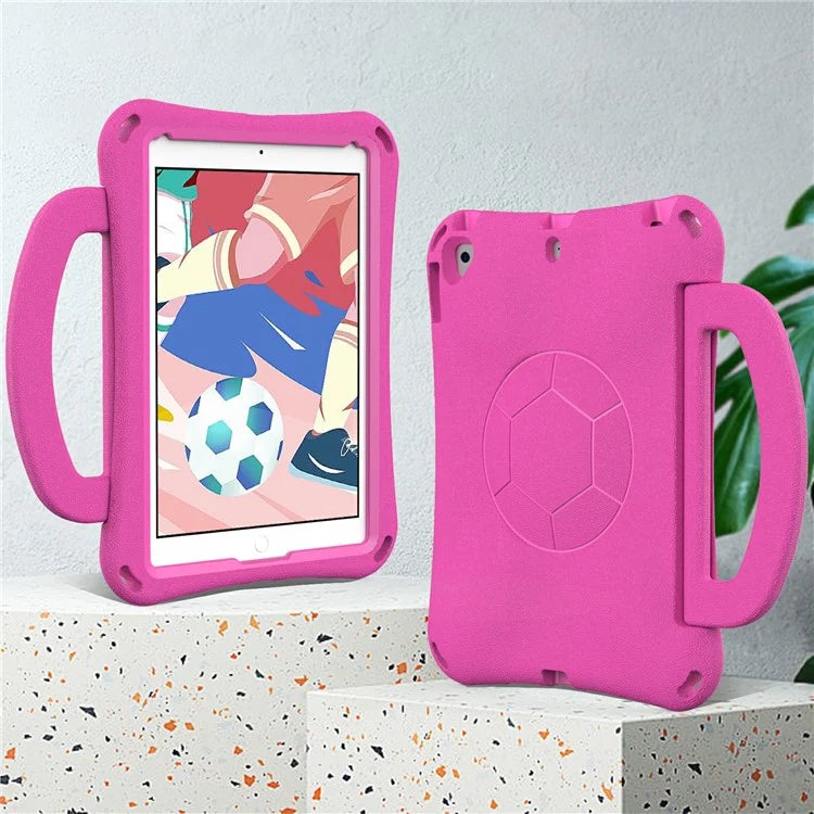 For iPad Air (2013) / Air 2 / iPad 9.7-inch (2017) / (2018) Soccer Pattern Case EVA Protective Handle Tablet Cover