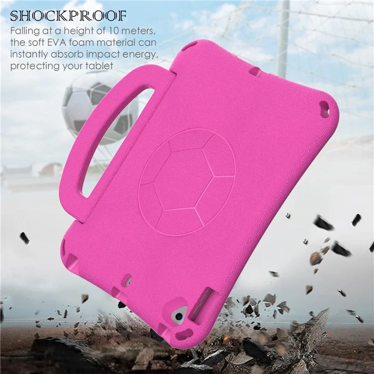 For iPad Air (2013) / Air 2 / iPad 9.7-inch (2017) / (2018) Soccer Pattern Case EVA Protective Handle Tablet Cover