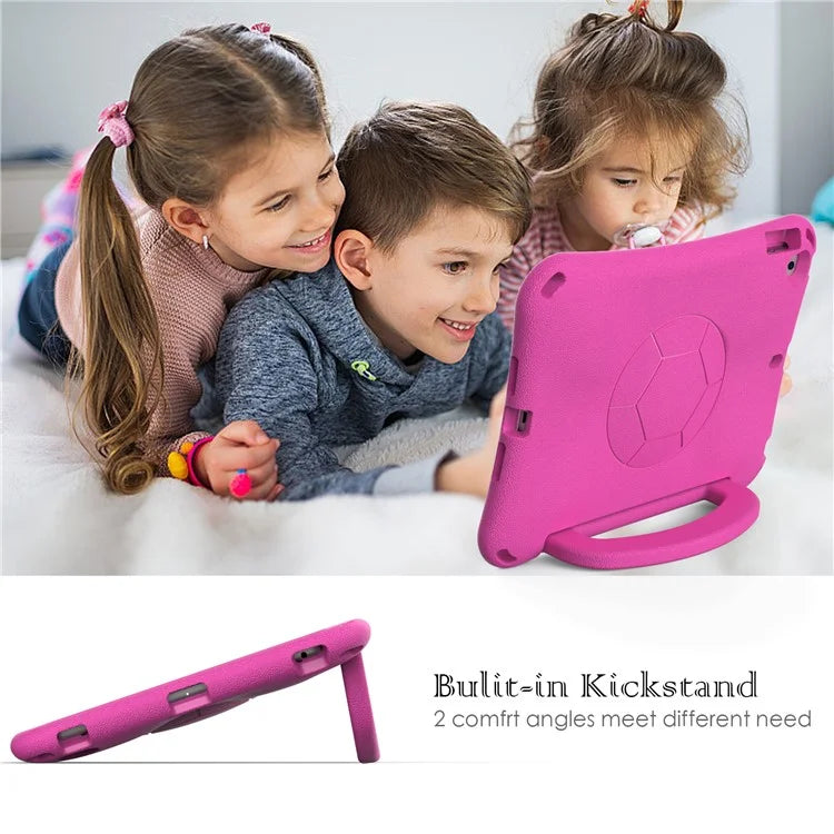 For iPad Air (2013) / Air 2 / iPad 9.7-inch (2017) / (2018) Soccer Pattern Case EVA Protective Handle Tablet Cover