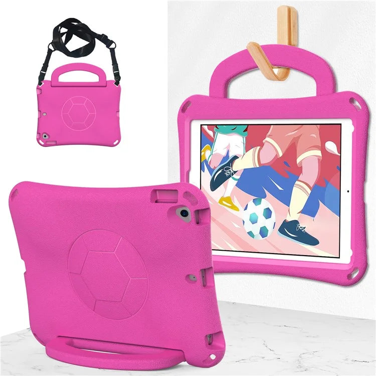 For iPad Air (2013) / Air 2 / iPad 9.7-inch (2017) / (2018) Soccer Pattern Case EVA Protective Handle Tablet Cover