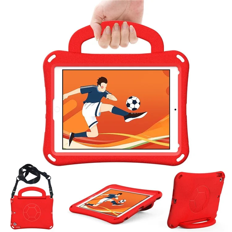 For iPad Air (2013) / Air 2 / iPad 9.7-inch (2017) / (2018) Soccer Pattern Case EVA Protective Handle Tablet Cover