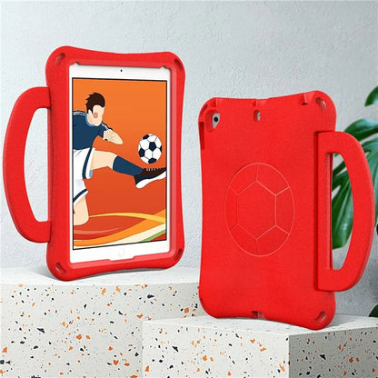 For iPad Air (2013) / Air 2 / iPad 9.7-inch (2017) / (2018) Soccer Pattern Case EVA Protective Handle Tablet Cover