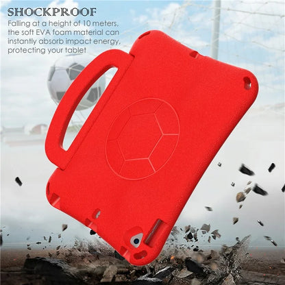 For iPad Air (2013) / Air 2 / iPad 9.7-inch (2017) / (2018) Soccer Pattern Case EVA Protective Handle Tablet Cover