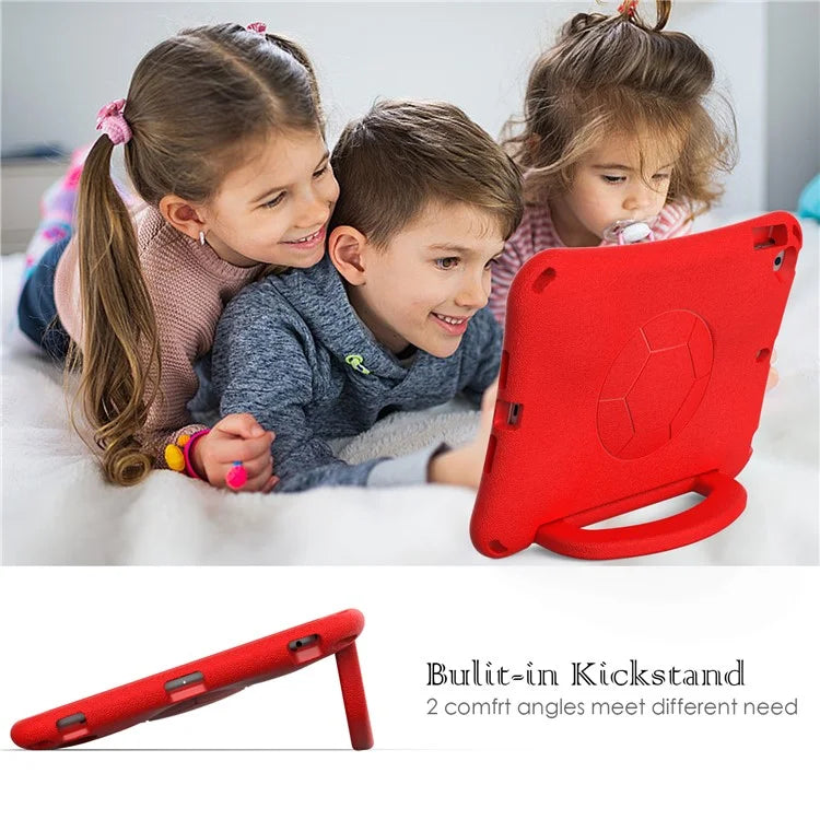 For iPad Air (2013) / Air 2 / iPad 9.7-inch (2017) / (2018) Soccer Pattern Case EVA Protective Handle Tablet Cover