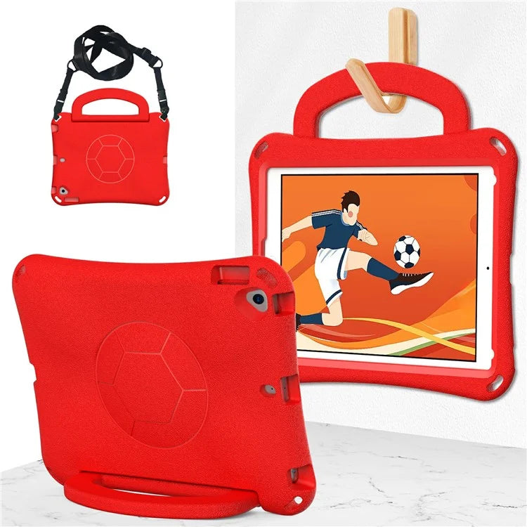 For iPad Air (2013) / Air 2 / iPad 9.7-inch (2017) / (2018) Soccer Pattern Case EVA Protective Handle Tablet Cover
