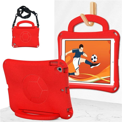 For iPad Air (2013) / Air 2 / iPad 9.7-inch (2017) / (2018) Soccer Pattern Case EVA Protective Handle Tablet Cover