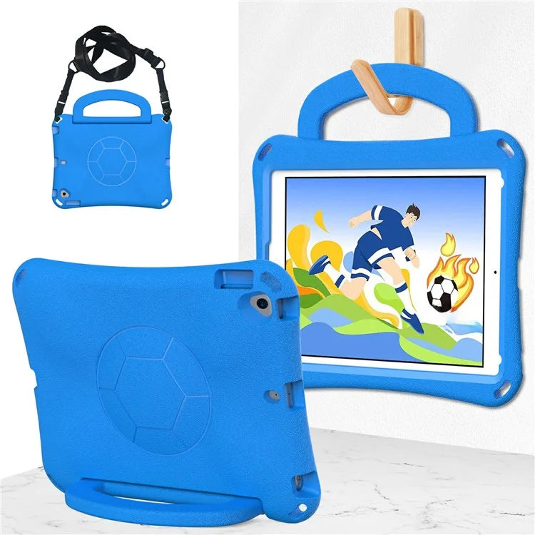 For iPad Air (2013) / Air 2 / iPad 9.7-inch (2017) / (2018) Soccer Pattern Case EVA Protective Handle Tablet Cover