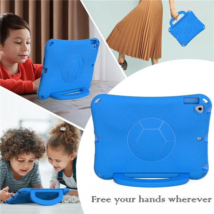 For iPad Air (2013) / Air 2 / iPad 9.7-inch (2017) / (2018) Soccer Pattern Case EVA Protective Handle Tablet Cover
