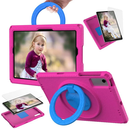 For Samsung Galaxy Tab A9+ Eagle Pattern Case Rotating Grip Handle Kickstand Cover with Shoulder Strap