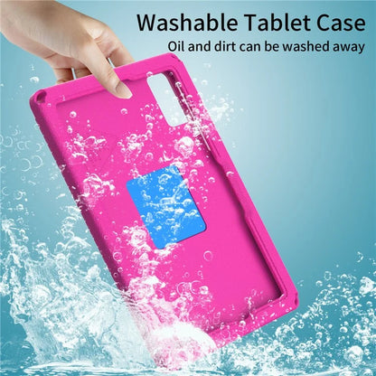 For Samsung Galaxy Tab A9+ Eagle Pattern Case Rotating Grip Handle Kickstand Cover with Shoulder Strap