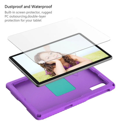 For Samsung Galaxy Tab A9+ Eagle Pattern Case Rotating Grip Handle Kickstand Cover with Shoulder Strap