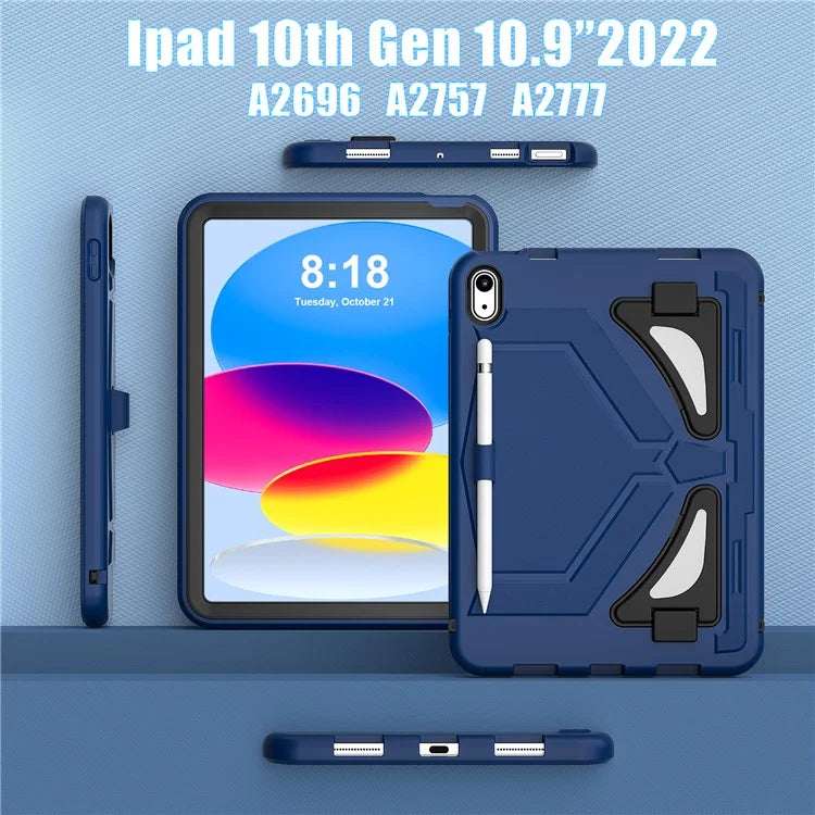 For iPad 10.9 (2022) Leopard Style Case Rugged Drop Protection Cover with Kickstand