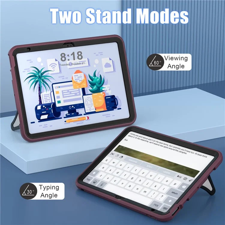 For iPad 10.9 (2022) Leopard Style Case Rugged Drop Protection Cover with Kickstand