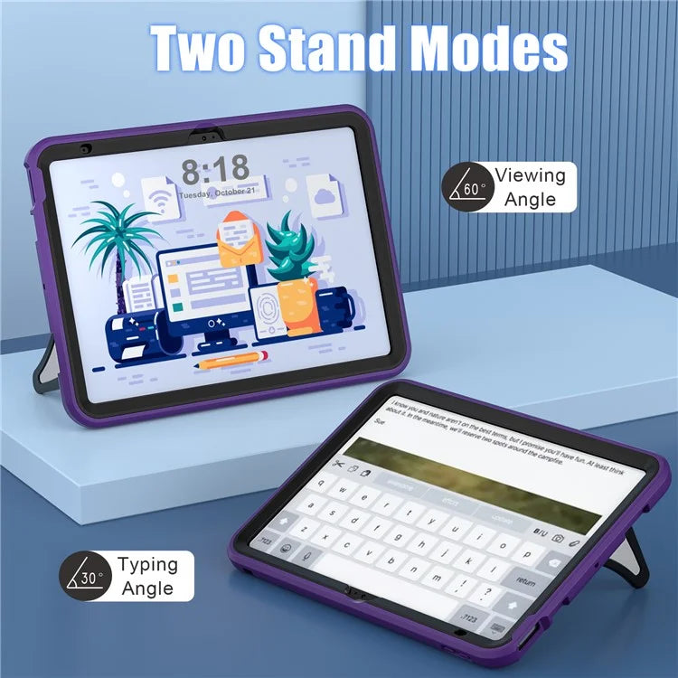 For iPad 10.9 (2022) Leopard Style Case Rugged Drop Protection Cover with Kickstand
