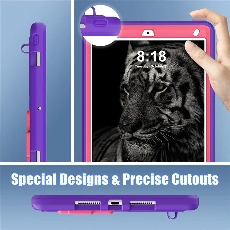 For iPad 10.2 (2019) / (2020) / (2021) Protective Cover Leopard Style Kickstand Tablet Case