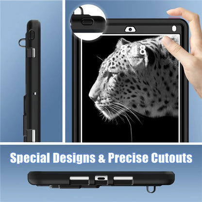 For iPad 9.7-inch (2017) / (2018) / iPad Air 2 / iPad Pro 9.7 inch (2016) Case Kickstand Tablet Cover Leopard Style