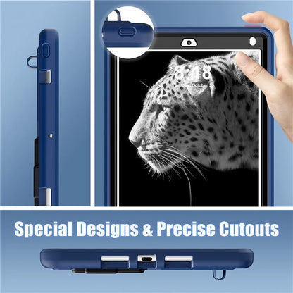 For iPad 9.7-inch (2017) / (2018) / iPad Air 2 / iPad Pro 9.7 inch (2016) Case Kickstand Tablet Cover Leopard Style