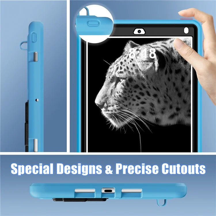 For iPad 9.7-inch (2017) / (2018) / iPad Air 2 / iPad Pro 9.7 inch (2016) Case Kickstand Tablet Cover Leopard Style