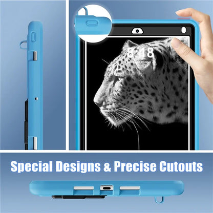 For iPad 9.7-inch (2017) / (2018) / iPad Air 2 / iPad Pro 9.7 inch (2016) Case Kickstand Tablet Cover Leopard Style