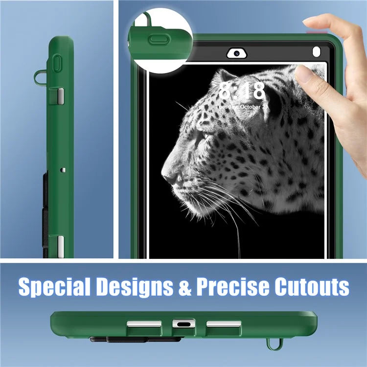 For iPad 9.7-inch (2017) / (2018) / iPad Air 2 / iPad Pro 9.7 inch (2016) Case Kickstand Tablet Cover Leopard Style