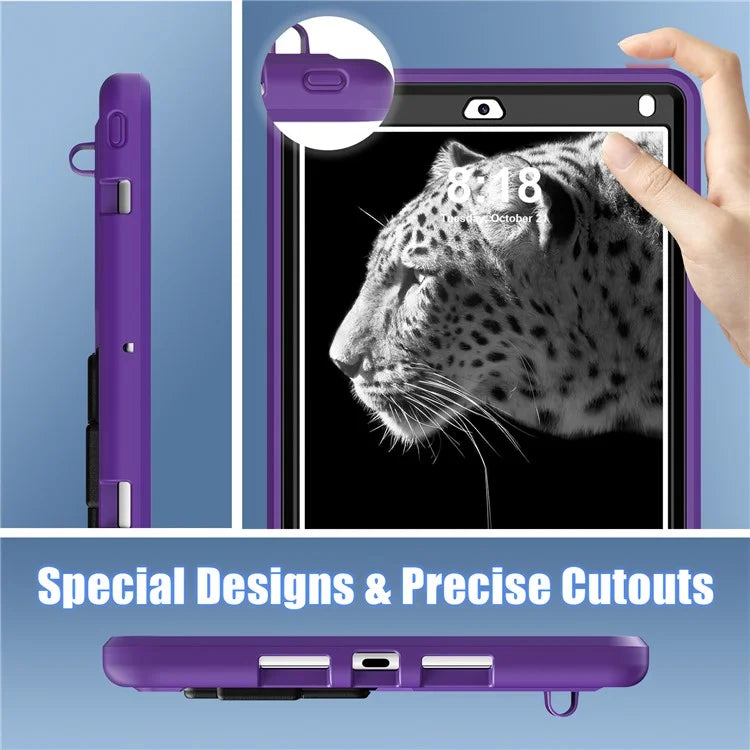 For iPad 9.7-inch (2017) / (2018) / iPad Air 2 / iPad Pro 9.7 inch (2016) Case Kickstand Tablet Cover Leopard Style