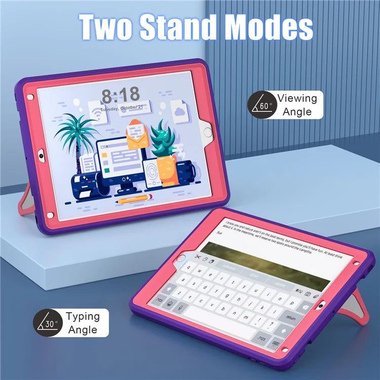 For iPad 9.7-inch (2017) / (2018) / iPad Air 2 / iPad Pro 9.7 inch (2016) Case Kickstand Tablet Cover Leopard Style