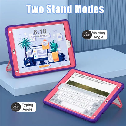 For iPad 9.7-inch (2017) / (2018) / iPad Air 2 / iPad Pro 9.7 inch (2016) Case Kickstand Tablet Cover Leopard Style
