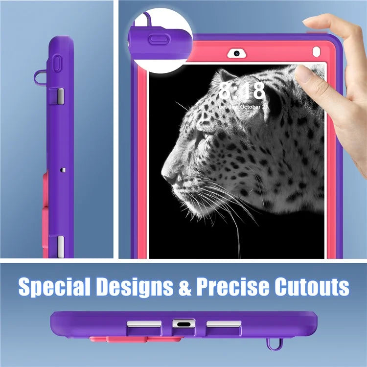 For iPad 9.7-inch (2017) / (2018) / iPad Air 2 / iPad Pro 9.7 inch (2016) Case Kickstand Tablet Cover Leopard Style