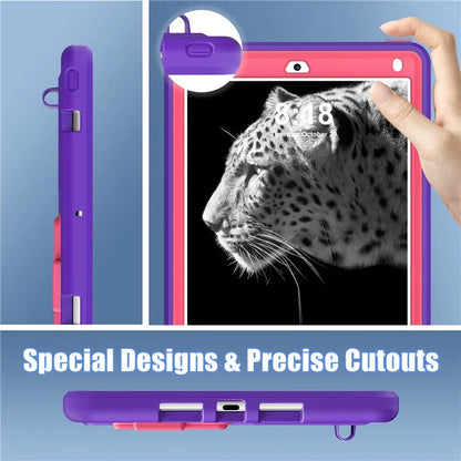 For iPad 9.7-inch (2017) / (2018) / iPad Air 2 / iPad Pro 9.7 inch (2016) Case Kickstand Tablet Cover Leopard Style