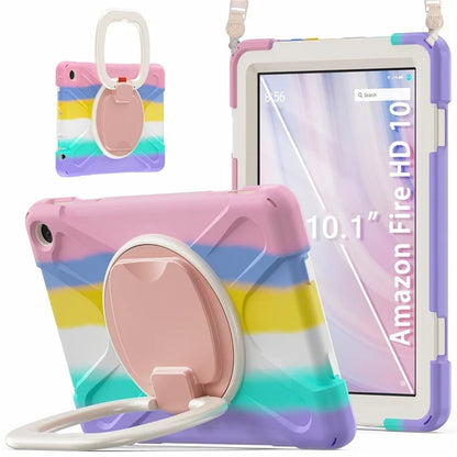 For Amazon Fire HD 10 (2023) Case Kickstand Rugged Tablet Cover with Shoulder Strap