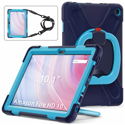 For Amazon Fire HD 10 (2023) Case Kickstand Rugged Tablet Cover with Shoulder Strap