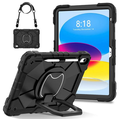 C3 for iPad 10.9 (2022) Case Contrast Color Silicone+PC Kickstand Anti-drop Tablet Cover