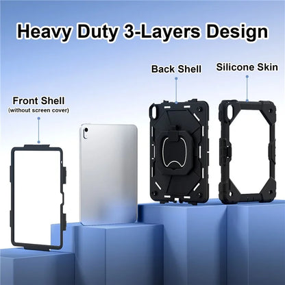 C3 for iPad 10.9 (2022) Case Contrast Color Silicone+PC Kickstand Anti-drop Tablet Cover