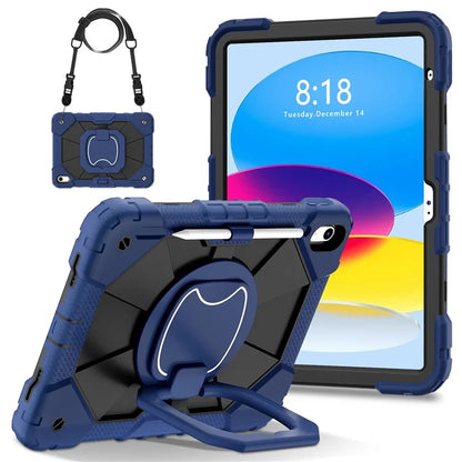 C3 for iPad 10.9 (2022) Case Contrast Color Silicone+PC Kickstand Anti-drop Tablet Cover