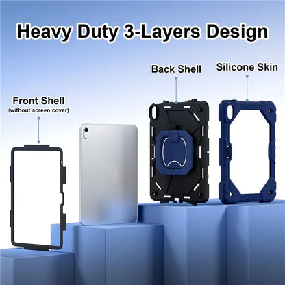C3 for iPad 10.9 (2022) Case Contrast Color Silicone+PC Kickstand Anti-drop Tablet Cover